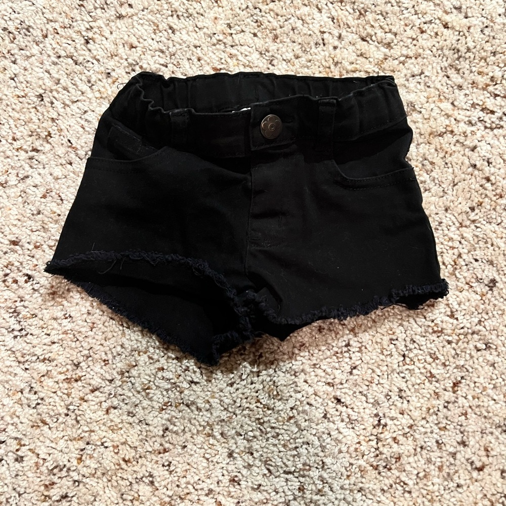 Toddler Girl 3T, Black Denim Shorts with Distressed Hem